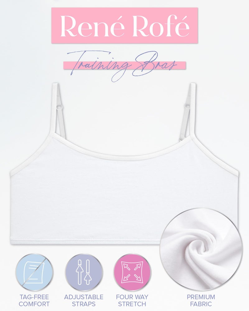 Rene Rofe Girls Cotton Spandex Cami Crop Training Bra with Adjustable Straps (10 Pack), Asst #1, Size 7-8', Medium - Image 2